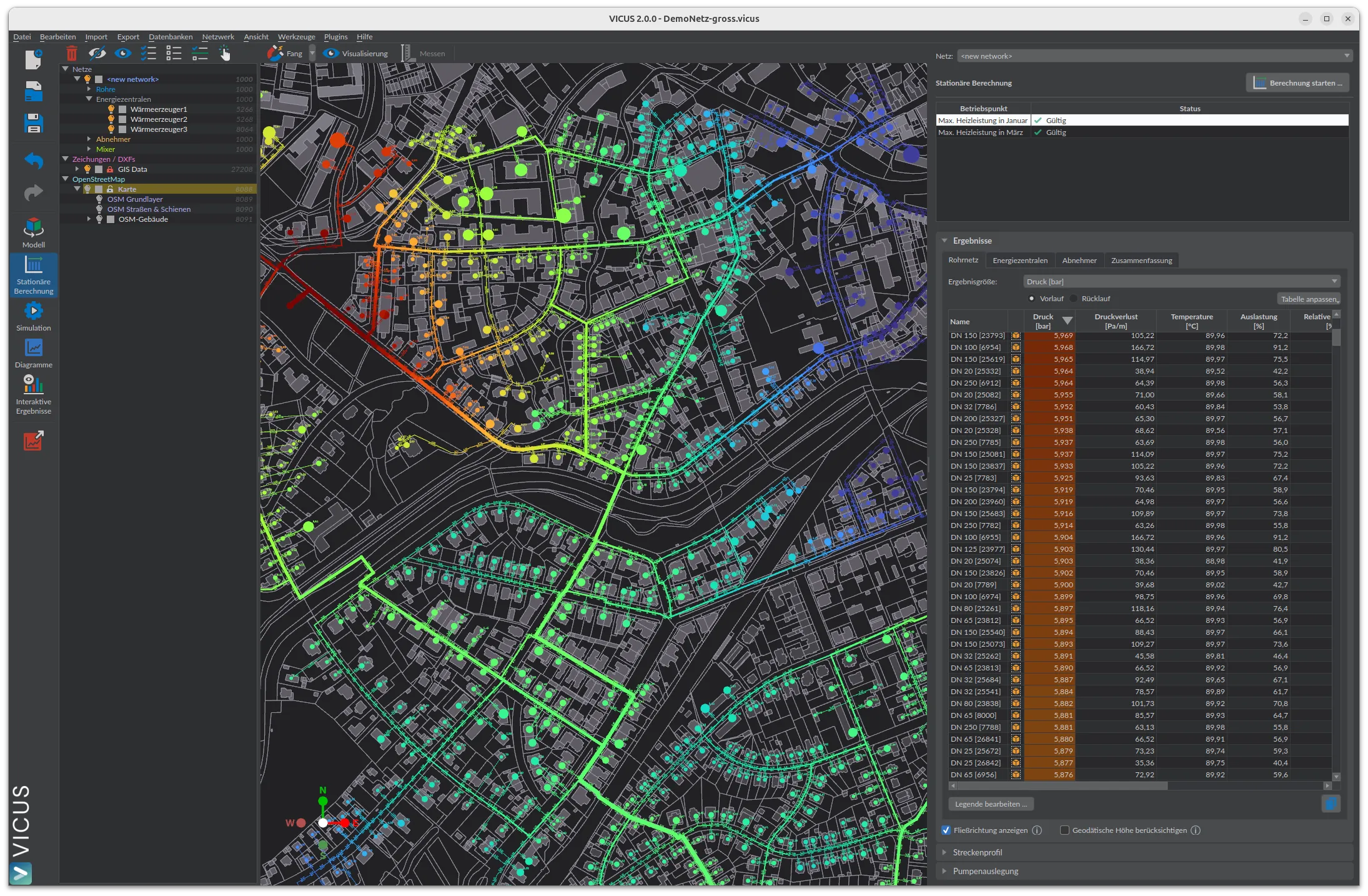 VICUS Districts — dynamische Zeitreihen-Animation auf OSM-Karte