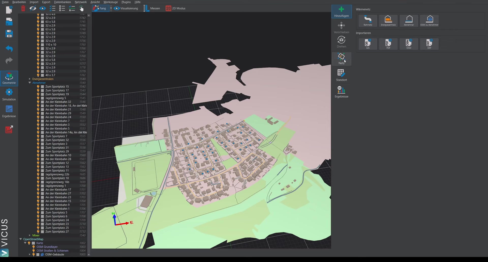 Network planning in the 3D view