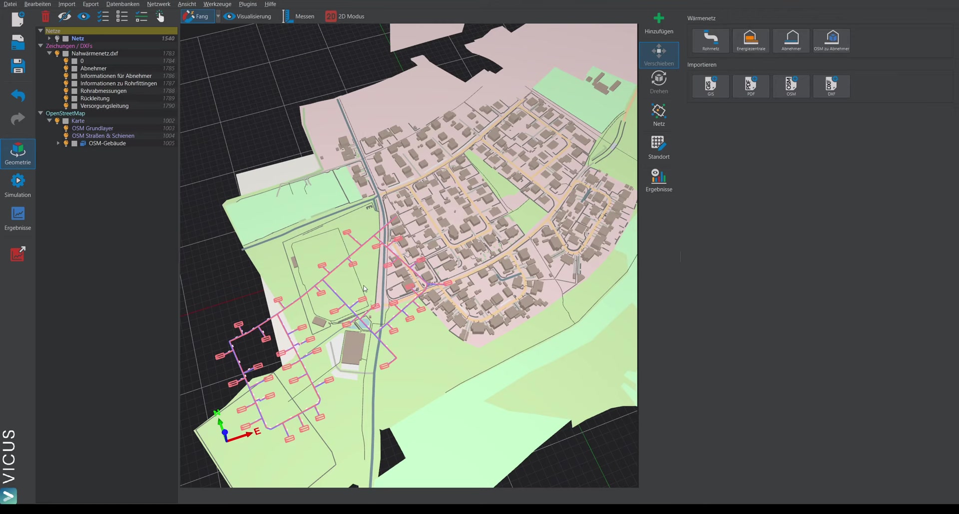 Layer control and display options for the imported DXF drawing