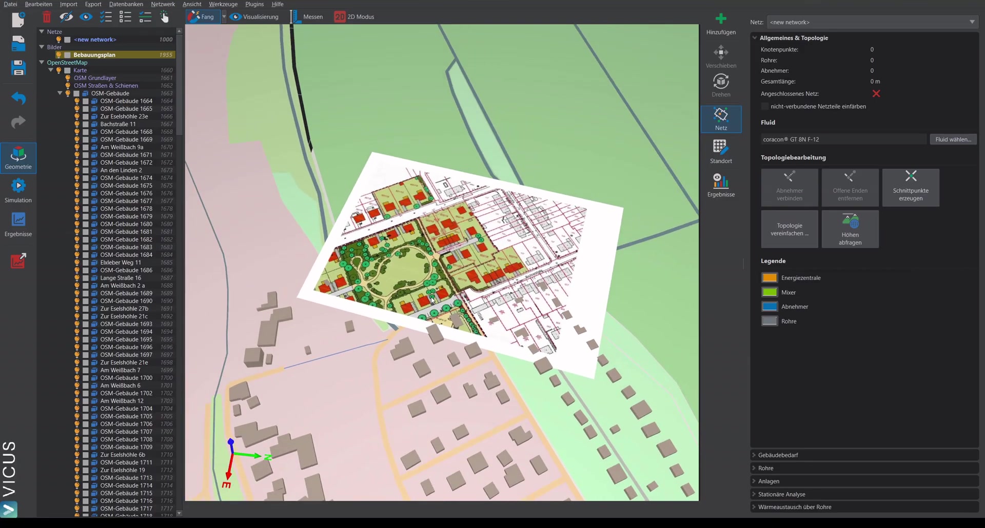 Development plan with reduced saturation for better overview