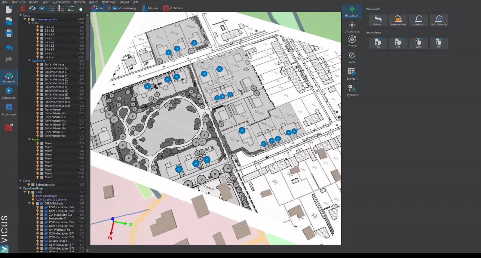 Energiezentrale wird an der Position des Sondenfelds platziert