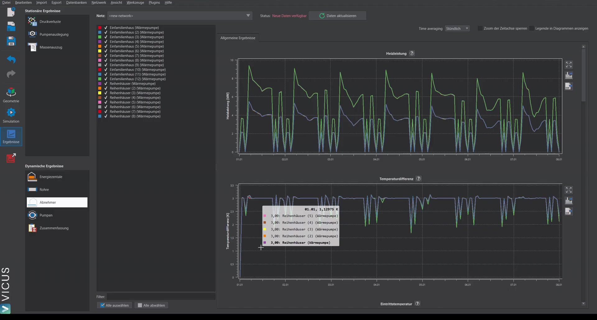 System editor with increased manifold pressure loss of 0.25 bar