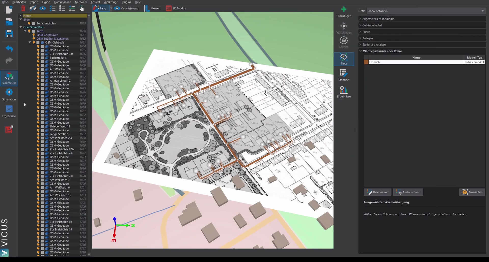 Simulation settings with 2 years of simulation duration