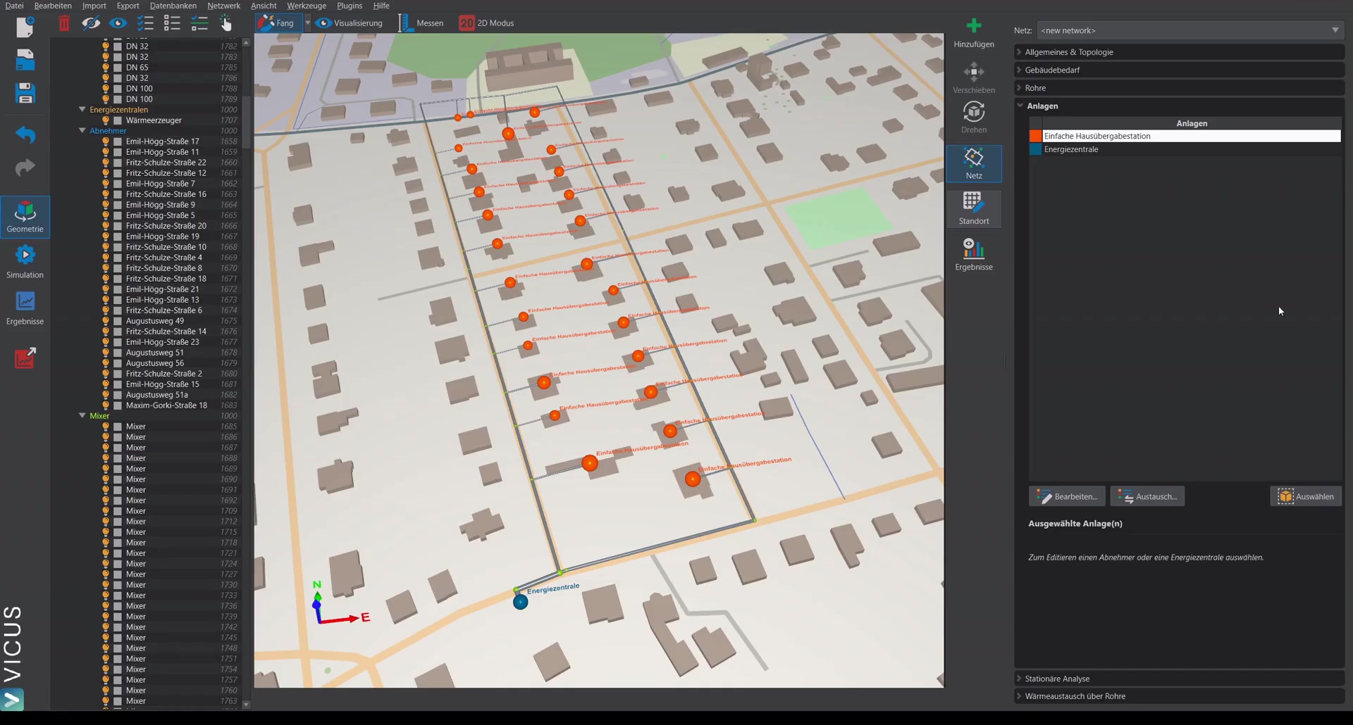 Replacement of the simple house transfer station with the detailed variant