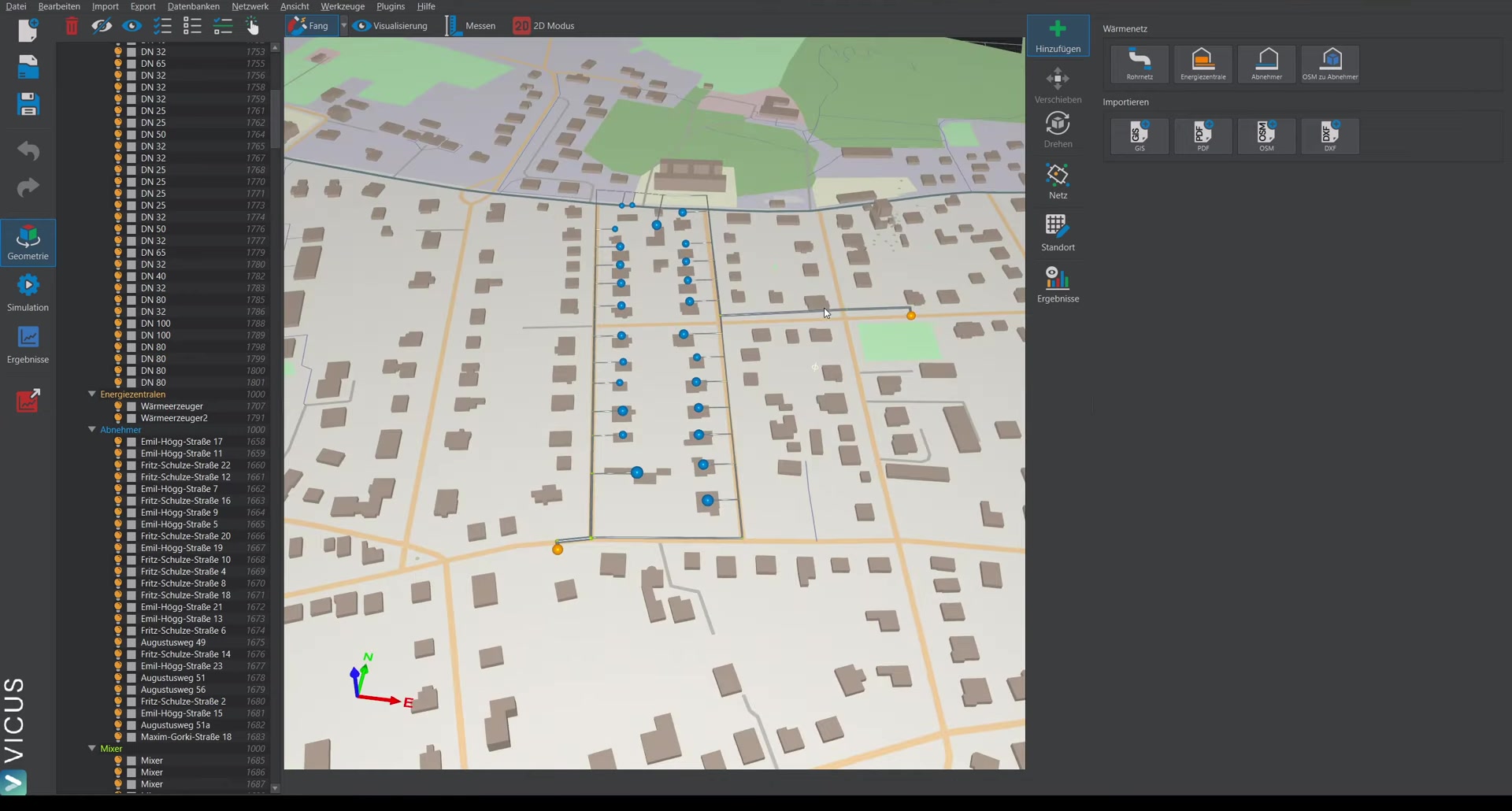 Assignment of a system with a different head to the second energy plant