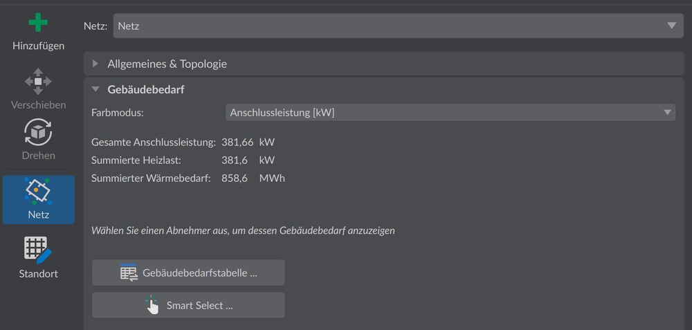 Reiter Gebäudebedarf mit Farbmodus-Auswahl und Summenanzeige der Abnehmer